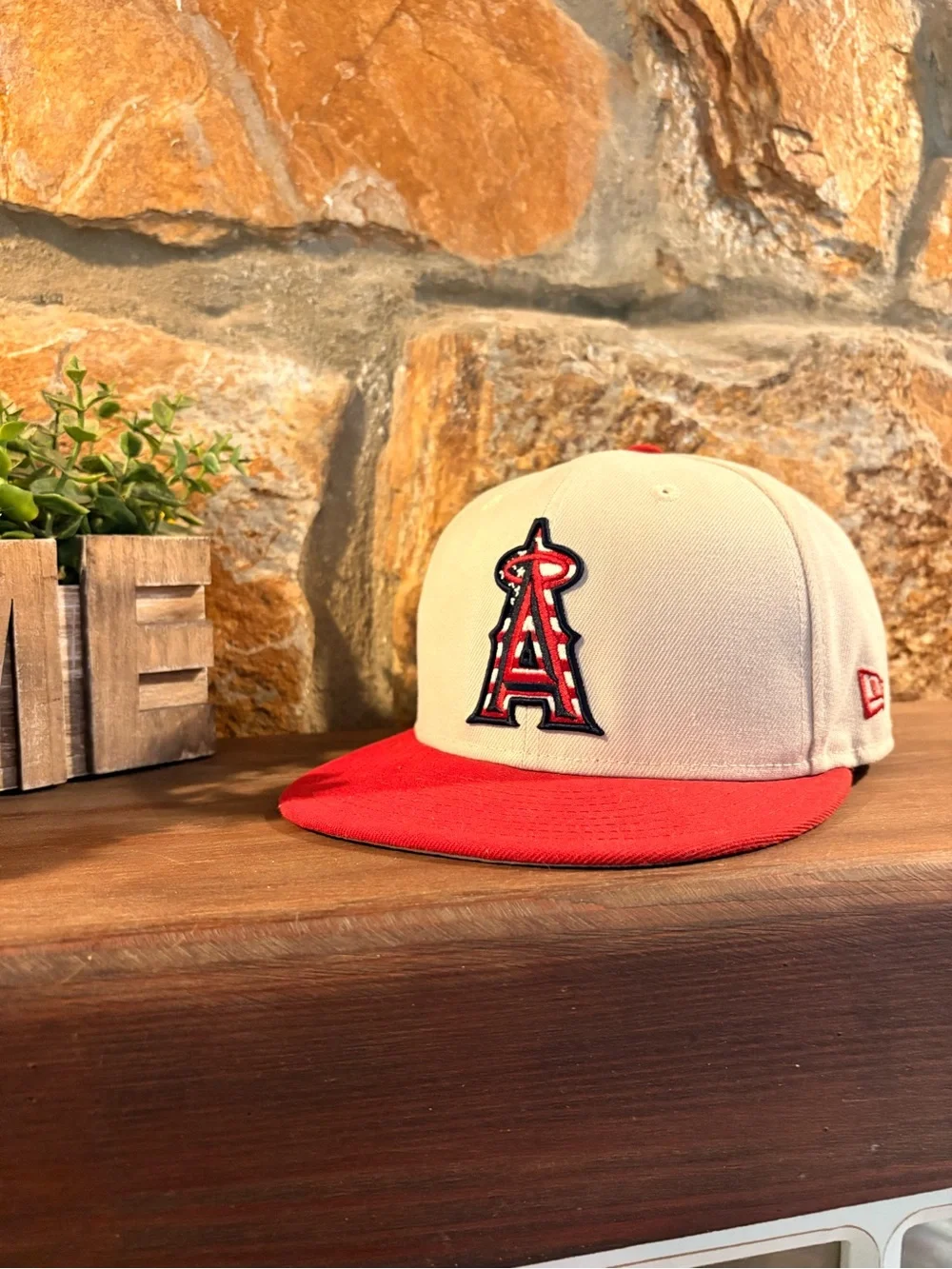 New Era Cream and Red Angels Fitted Cap